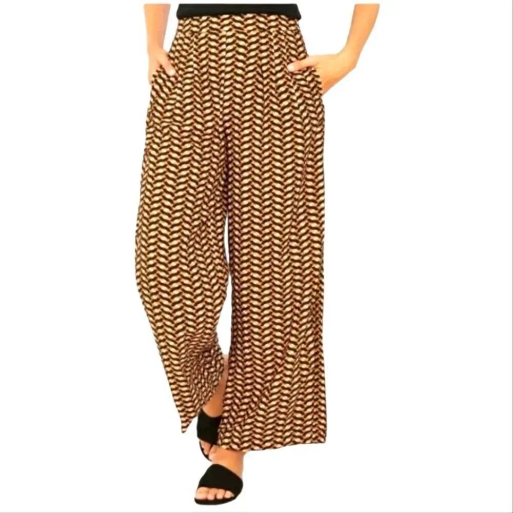 Who what wear geometric print wide leg pants, 4